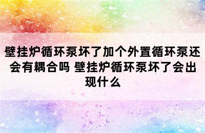 壁挂炉循环泵坏了加个外置循环泵还会有耦合吗 壁挂炉循环泵坏了会出现什么